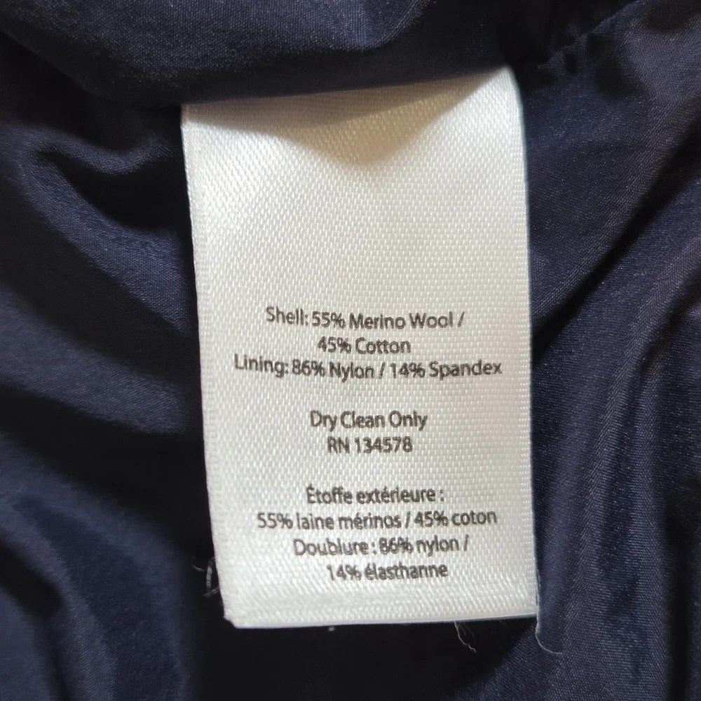 Vineyard Vines Vest Mens Sz Large Navy Blue Merino Wool Blend Lined